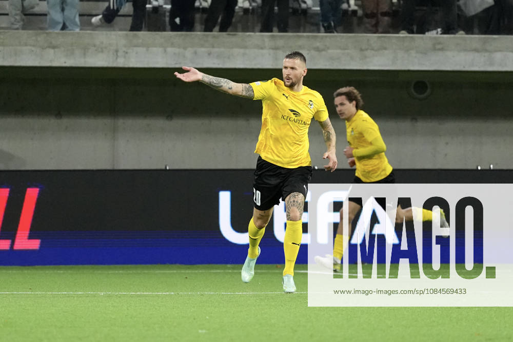 Piotr Parzyszek of KuPS reacts after the team s first goal during the football UEFA Conference League League Phase match between KuPS Kuopio and Trabzonspor in Tampere, Finland, on October 15, 2026. - MIKA KYLMÄNIEMI Tampere Finland C-tJt7JO0tk