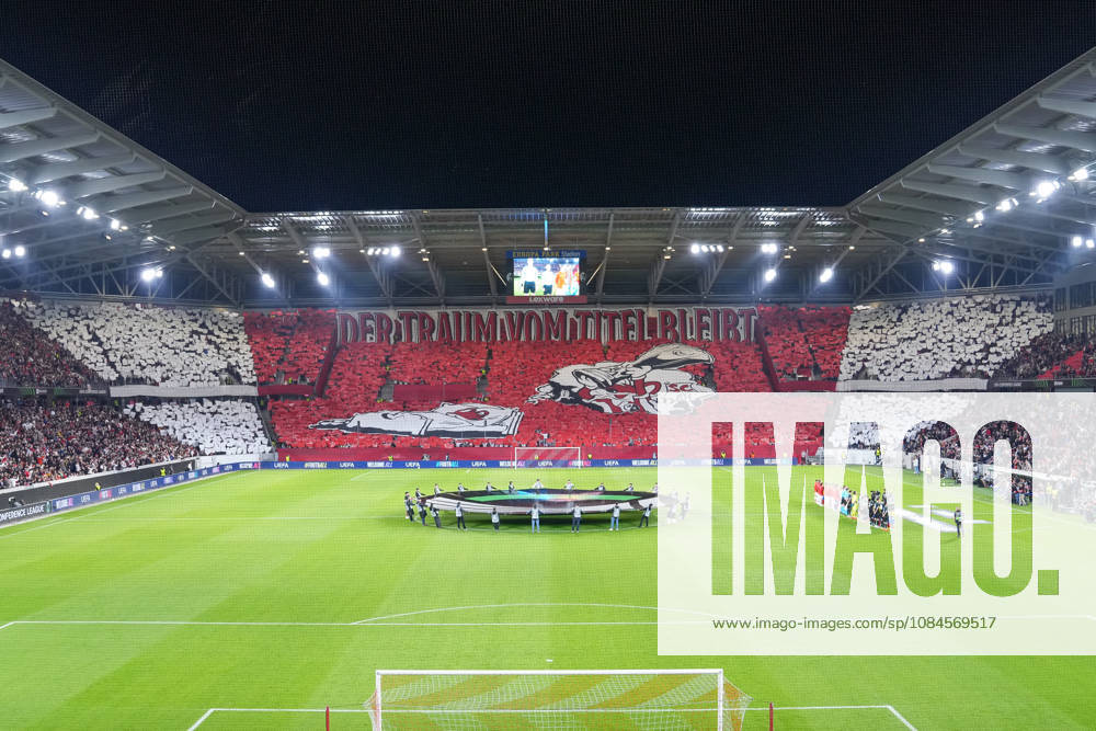 Fan choreography, Ultras, flags, stands, choreography, Germany, soccer, UEFA Conference League, Matchday 1, league phase, 2026–2027, SC Freiburg vs. FK Jablonec, October 15, 2026, Europa-Park Stadium, Freiburg, Freiburg, Europa-Park Stadium, Baden-Württemberg, Germany