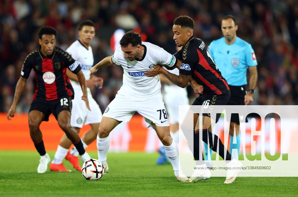 Marcus Tavernier of AFC Bournemouth and Valmir Matoshi of Sturm Graz in action Bournemouth v Sturm Graz, UEFA Europa League, Football, Vitality Stadium, Bournemouth, UK - 15 Oct 2026Bournemouth Vitality Stadium United Kingdom