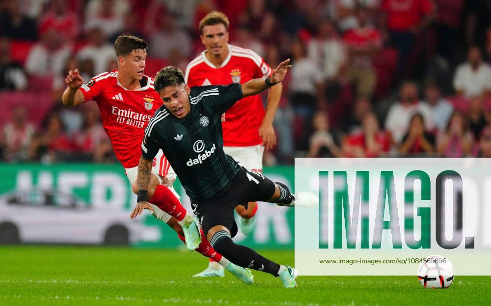 Camilo Duran of Celtic battles with Samuel Dahl of Benfica Benfica v Celtic, UEFA Europa League, Football, Estadio da Luz, Lisbon, Portugal - 15 Oct 2026Lisbon Estadio da Luz Portugal