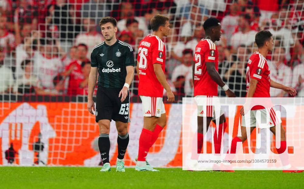 Kieran Tierney of Celtic reacts after the second goal scored by Alexander Bah of Benfica Benfica v Celtic, UEFA Europa League, Football, Estadio da Luz, Lisbon, Portugal - 15 Oct 2026Lisbon Estadio da Luz Portugal