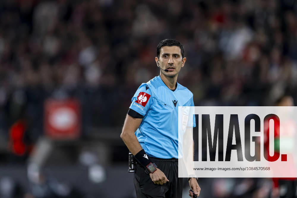NIJMEGEN referee Aliyar Aghayev during the UEFA Europa League match between NEC and Levski Sofia at Stadion De Goffert on October 15, 2026, in Nijmegen, the Netherlands. Photo by DeFodi Images