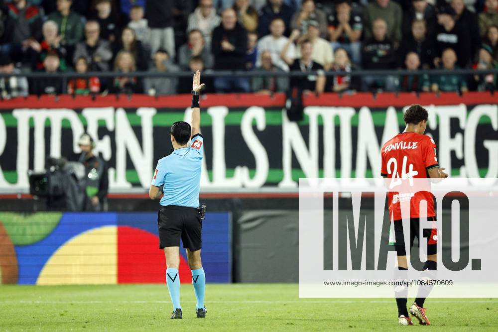 NIJMEGEN - Referee Aliyar Aghayev disallows goal during the Europa League match between NEC and PFC Levski Sofia at De Goffert on October 15, 2026 in Nijmegen, the Netherlands. BART STOUTJESDIJK ANP ANPxSportx IVx 572552852 originalFilename: 572552852