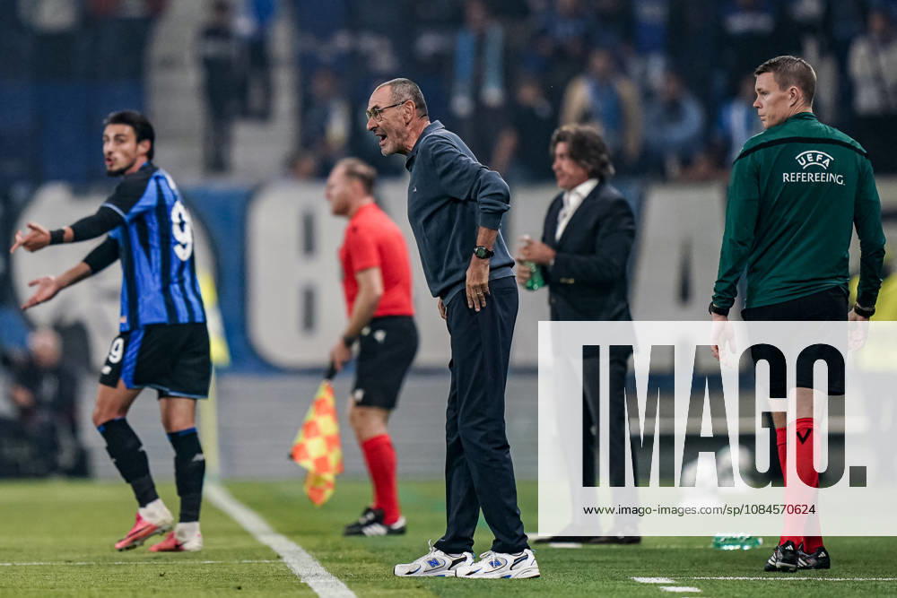 Maurizio Sarri, head coach of Atalanta BC, during the UEFA Conference League 2026 27 league phase football match between Atalanta BC and Pafos FC at Stadio di Bergamo on October 15, 2026 in Bergamo, Italy