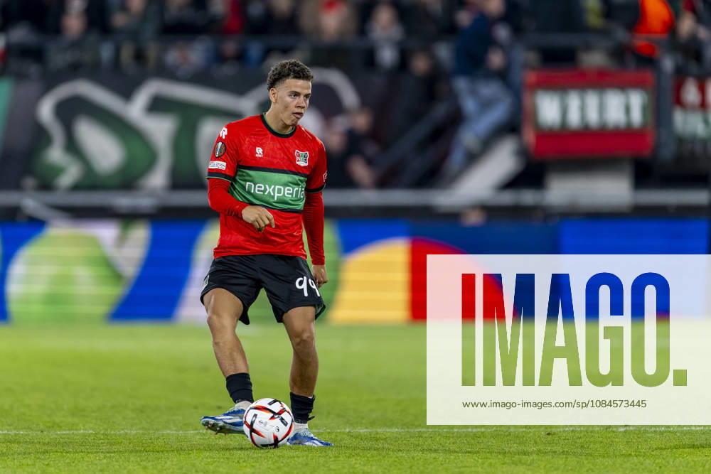 NIJMEGEN NEC Nijmegen forward Clement Bischoff during the UEFA Europa League match between NEC and Levski Sofia at Stadion De Goffert on October 15, 2026, in Nijmegen, the Netherlands. Photo by DeFodi Images