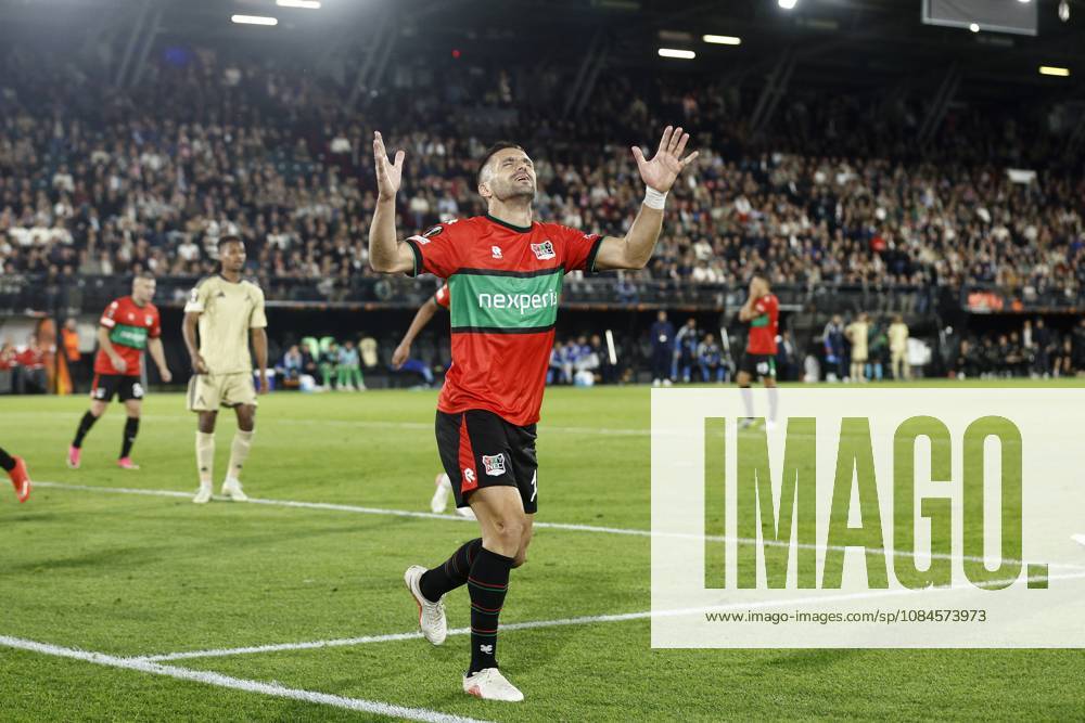 NIJMEGEN - Dušan Tadić of NEC Nijmegen is disappointed about a missed opportunity during the Europa League match between NEC and PFC Levski Sofia at De Goffert on October 15, 2026, in Nijmegen, the Netherlands. BART STOUTJESDIJK ANP ANPxSportx IVx 572558945 originalFilename: 572558945