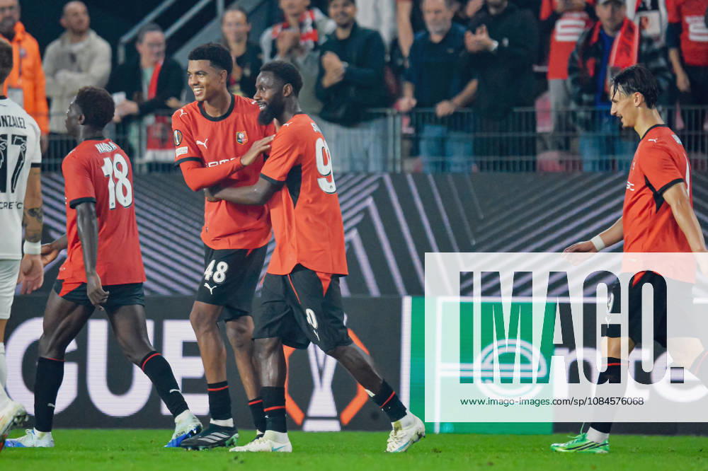 Joie des joueurs du Stade Rennais aprés le but de Abdelhamid Ait Boudlal (Stade Rennais)
