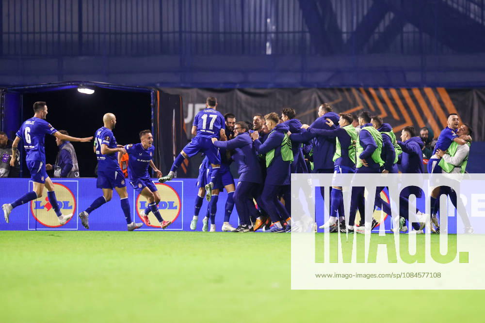 GNK Dinamo v RSC Anderlecht - UEFA Europa League 2026 27 League Phase MD2 Dion Beljo of Dinamo Zagreb celebrate a goal with his teammates during the UEFA Europa League 2026 27 League Phase MD2 match between GNK Dinamo and RSC Anderlecht at Stadion Maksimir on October 15, 2026 in Zagreb, Croatia. MatijaxHabljak PIXSELL