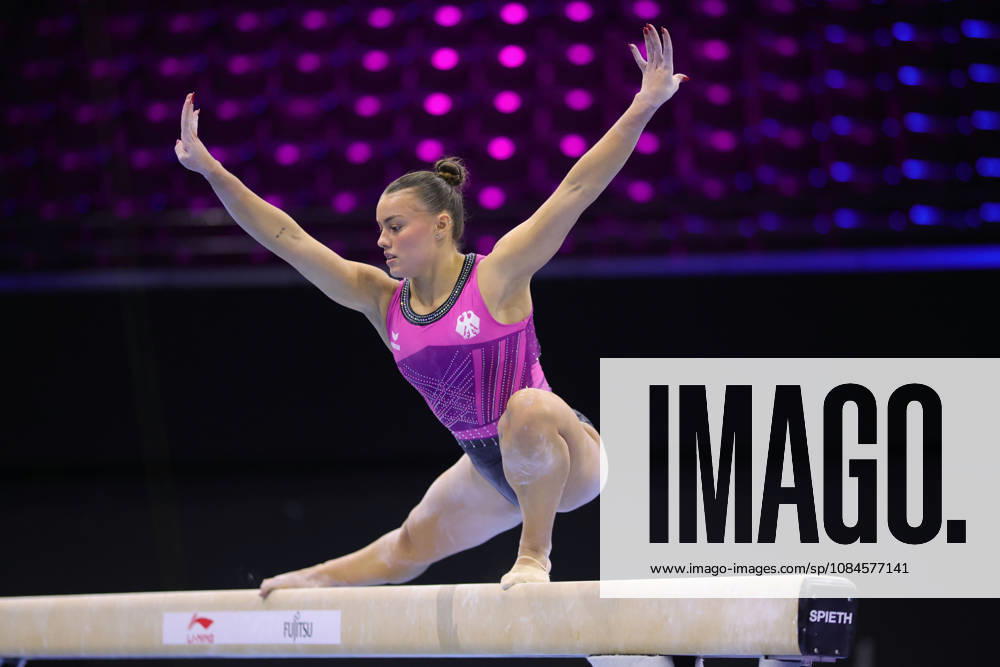 Emma Malewski, GER, during podium practice at the 2026 World Championships in Rotterdam on October 15, 2026