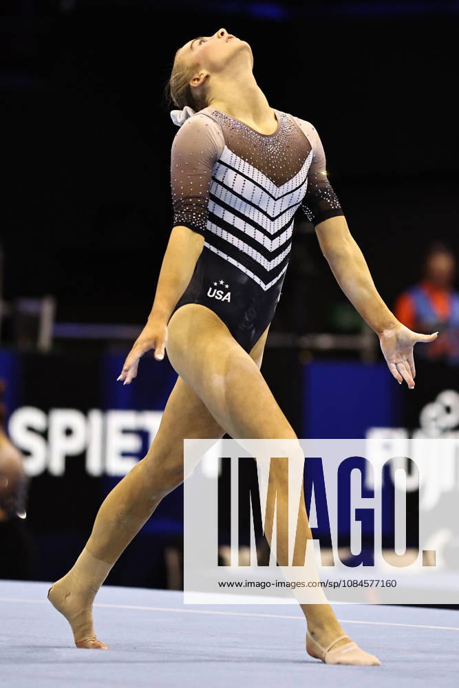 Claire Pease, USA, during podium training at the 2026 World Championships in Rotterdam on October 15, 2026