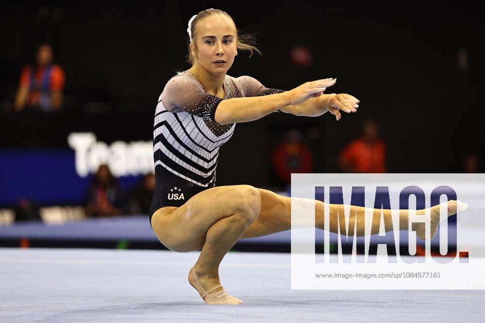 Claire Pease, USA, during podium training at the 2026 World Championships in Rotterdam on October 15, 2026