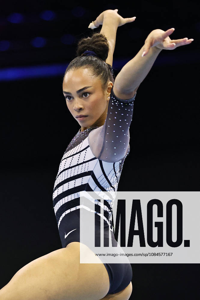 Hezly Rivera, USA, during podium training at the 2026 World Championships in Rotterdam on October 15, 2026