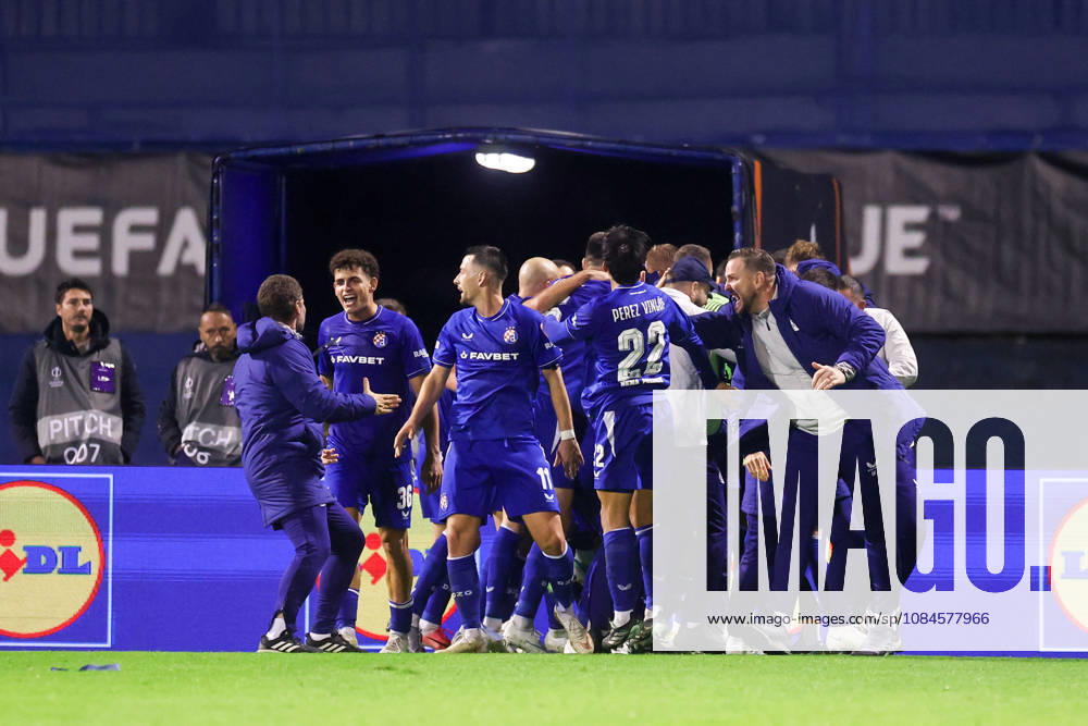 GNK Dinamo v RSC Anderlecht - UEFA Europa League 2026 27 League Phase MD2 Dion Beljo of Dinamo Zagreb celebrate a goal with his teammates during the UEFA Europa League 2026 27 League Phase MD2 match between GNK Dinamo and RSC Anderlecht at Stadion Maksimir on October 15, 2026 in Zagreb, Croatia. MatijaxHabljak PIXSELL