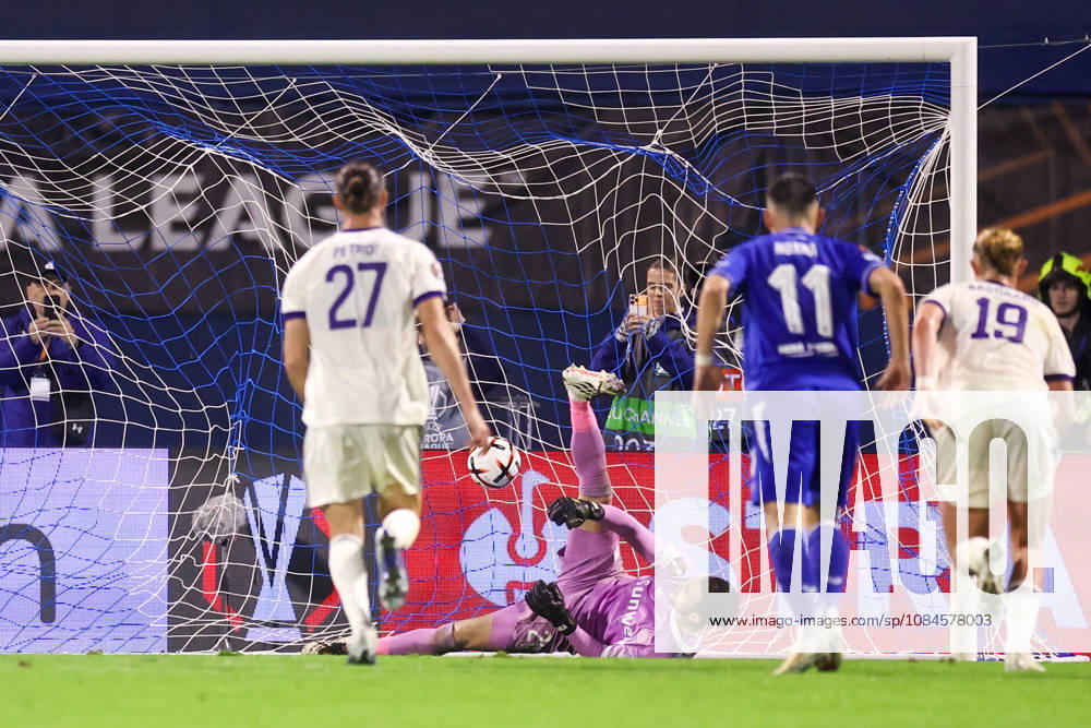 GNK Dinamo v RSC Anderlecht - UEFA Europa League 2026 27 League Phase MD2 Dion Beljo of Dinamo Zagreb ( not pictured) scores a goal on Anderlecht Goalkeeper Colin Coosemans during the UEFA Europa League 2026 27 League Phase MD2 match between GNK Dinamo and RSC Anderlecht at Stadion Maksimir on October 15, 2026 in Zagreb, Croatia. MatijaxHabljak PIXSELL