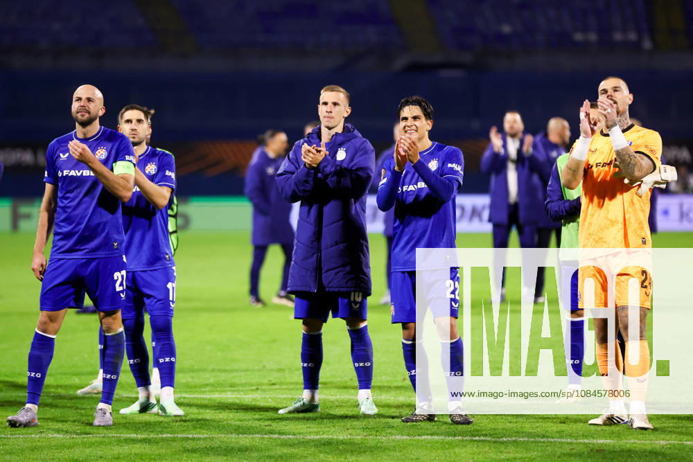 GNK Dinamo v RSC Anderlecht - UEFA Europa League 2026 27 League Phase MD2 Dinamo Zagreb players acknowledge fans after after the UEFA Europa League 2026 27 League Phase MD2 match between GNK Dinamo and RSC Anderlecht at Stadion Maksimir on October 15, 2026 in Zagreb, Croatia. MatijaxHabljak PIXSELL