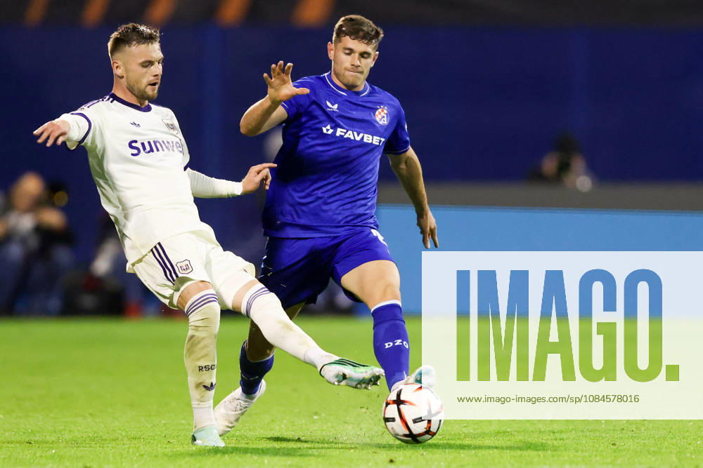 GNK Dinamo v RSC Anderlecht - UEFA Europa League 2026 27 League Phase MD2 Oleg Reabciuk of Anderlecht and Moris Valincic of Dinamo Zagreb during the UEFA Europa League 2026 27 League Phase MD2 match between GNK Dinamo and RSC Anderlecht at Stadion Maksimir on October 15, 2026 in Zagreb, Croatia. JosipxMikacic PIXSELL
