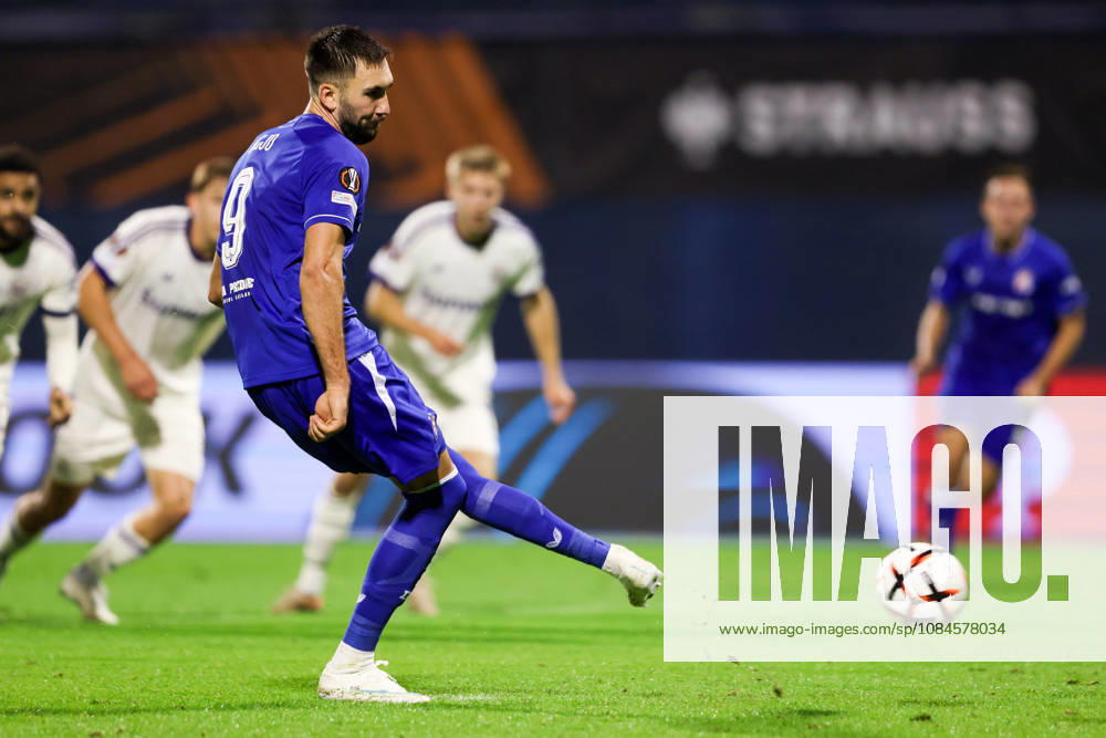GNK Dinamo v RSC Anderlecht - UEFA Europa League 2026 27 League Phase MD2 Dion Beljo of Dinamo Zagreb scores a goal during the UEFA Europa League 2026 27 League Phase MD2 match between GNK Dinamo and RSC Anderlecht at Stadion Maksimir on October 15, 2026 in Zagreb, Croatia. JosipxMikacic PIXSELL
