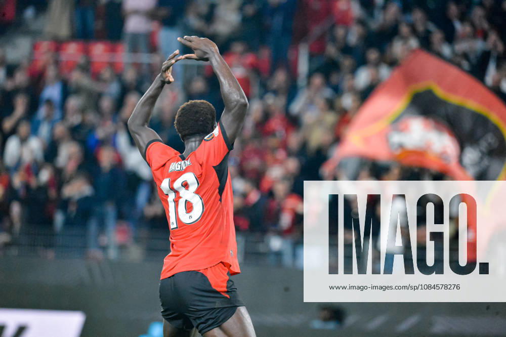 Joie des joueurs du Stade Rennais aprés le but de Mahamadou Nagida (Stade Rennais)
