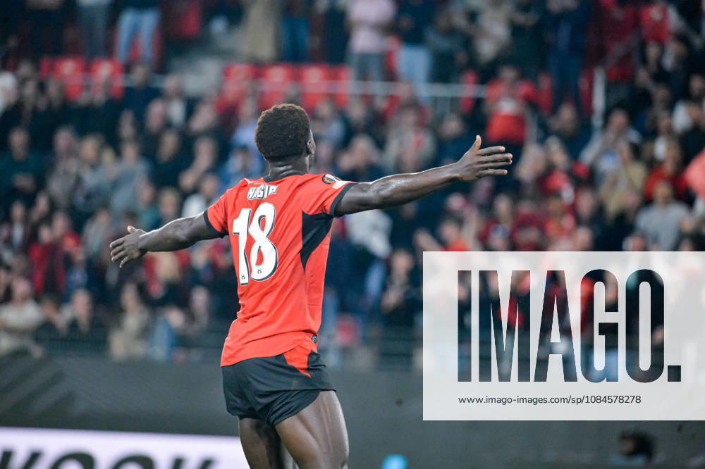 Joie des joueurs du Stade Rennais aprés le but de Mahamadou Nagida (Stade Rennais)