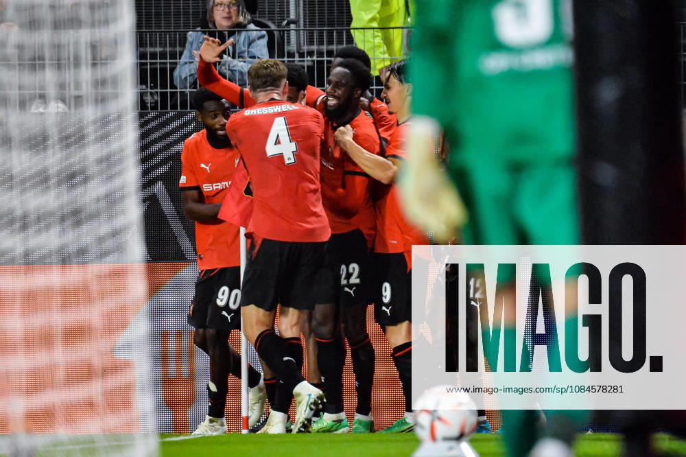 Joie des joueurs du Stade Rennais aprés le but de Abdelhamid Ait Boudlal (Stade Rennais)