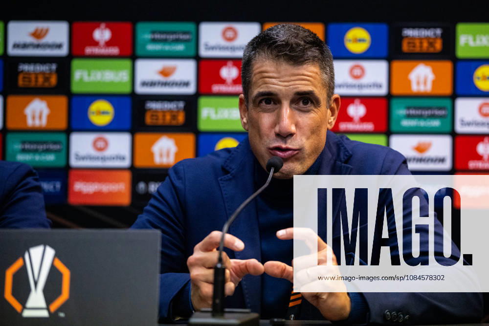 Levski Sofia head coach Julio Velazquez attends a press conference, PK, Pressekonferenz after the UEFA Europa League 2026 27 League Phase MD2 match between N.E.C. Nijmegen and PFC Levski Sofia at Goffertstadion on October 15, 2026 in Nijmegen, Netherlands.