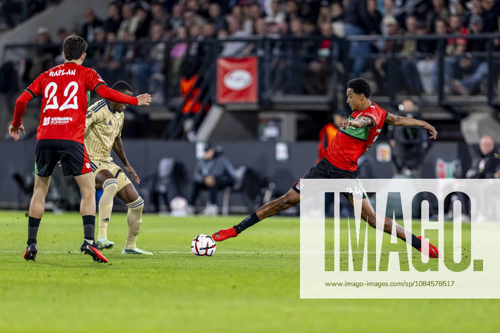 NIJMEGEN: NEC Nijmegen forward Kevin Kers during the UEFA Europa League match between NEC and Levski Sofia at Stadion De Goffert on October 15, 2026, in Nijmegen, the Netherlands. Photo by DeFodi Images