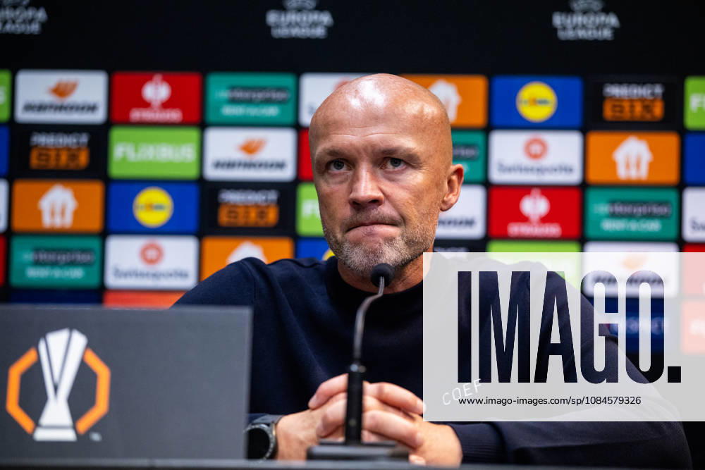 NEC Nijmegen head coach Dick Schreuder attends a press conference, PK, Pressekonferenz after the UEFA Europa League 2026 27 League Phase MD2 match between N.E.C. Nijmegen and PFC Levski Sofia at Goffertstadion on October 15, 2026 in Nijmegen, Netherlands.