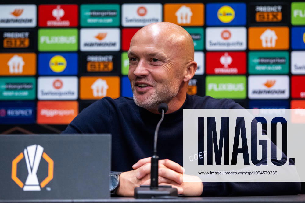 NEC Nijmegen head coach Dick Schreuder attends a press conference, PK, Pressekonferenz after the UEFA Europa League 2026 27 League Phase MD2 match between N.E.C. Nijmegen and PFC Levski Sofia at Goffertstadion on October 15, 2026 in Nijmegen, Netherlands.
