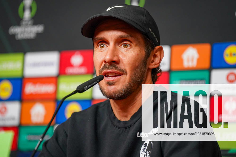 Germany Soccer UEFA Conference League 2026–2027, Matchday 1: SC Freiburg vs. FK Jablonec, Europa-Park Stadium, Freiburg; Julian Schuster, Coach, SC Freiburg; facial expressions, emotions, press conference, media