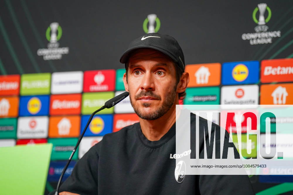 Germany Soccer UEFA Conference League 2026–2027, Matchday 1: SC Freiburg vs. FK Jablonec, Europa-Park Stadium, Freiburg; Julian Schuster, Coach, SC Freiburg; facial expressions, emotions, press conference, media