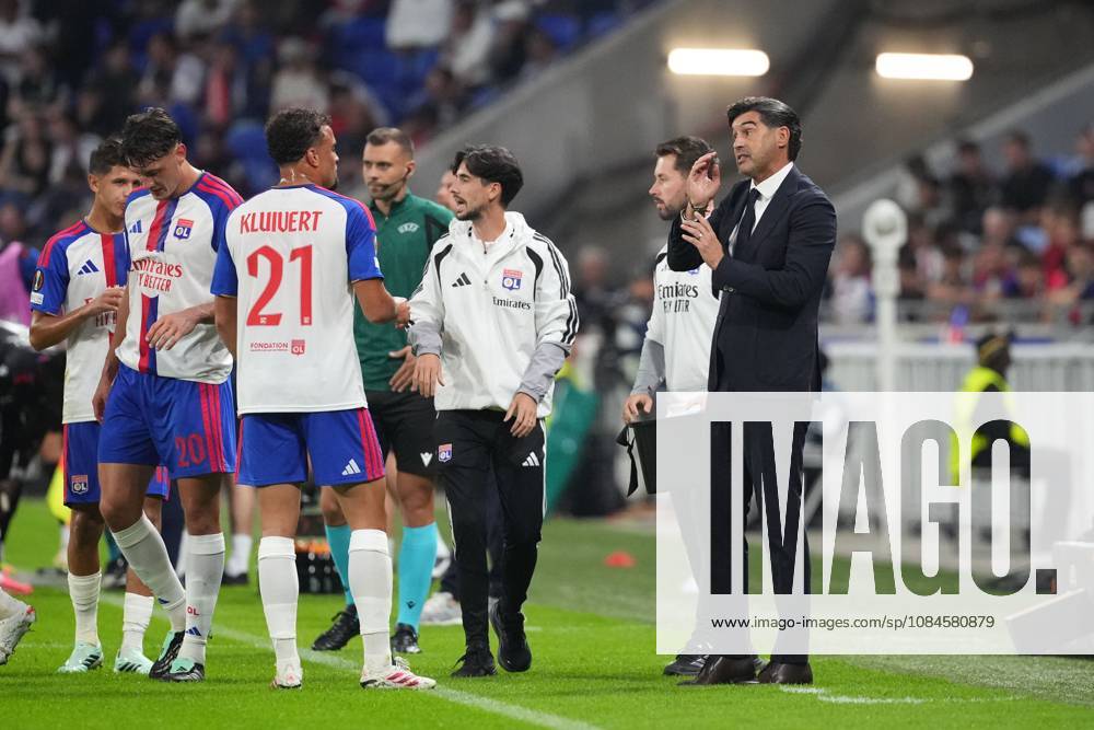 Lyon coach Paulo Fonseca gives instructions during a break in play Lyon v Crystal Palace, UEFA Europa League, Football, Groupama Stadium, Lyon, France - 15 Oct 2026Lyon Groupama Stadium France