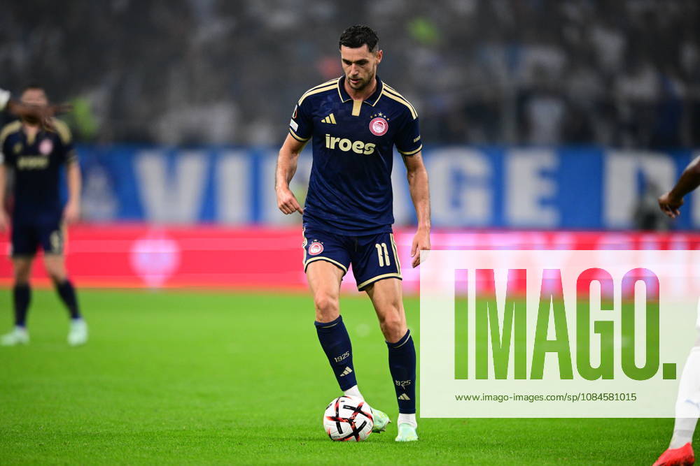 UEFA Europa League - Marseille vs Olympiacos - Roman Yaremchuk of Olympiacos in action during the UEFA Europa League phase Matchday 2 soccer match between Marseille vs Olympiacos in Stade Velodrome, Marseille, France, on 15 October 2026. IMAGO ONE INCH PRODUCTIONS MARSEILLE FRANCE