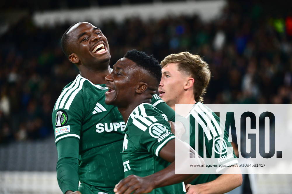UEFA Conference League - Panathinaikos FC vs FK Borac - Kings Kangwa of Panathinaikos FC celebrates after scoring during the UEFA Europa League phase Matchday 1 soccer match between Panathinaikos FC vs FK Borac in Olympic Athletic Center of Athens Spyros Louis , Athens, Greece, on 15 October 2026. IMAGO ONE INCH PRODUCTIONS ATHENS GREECE
