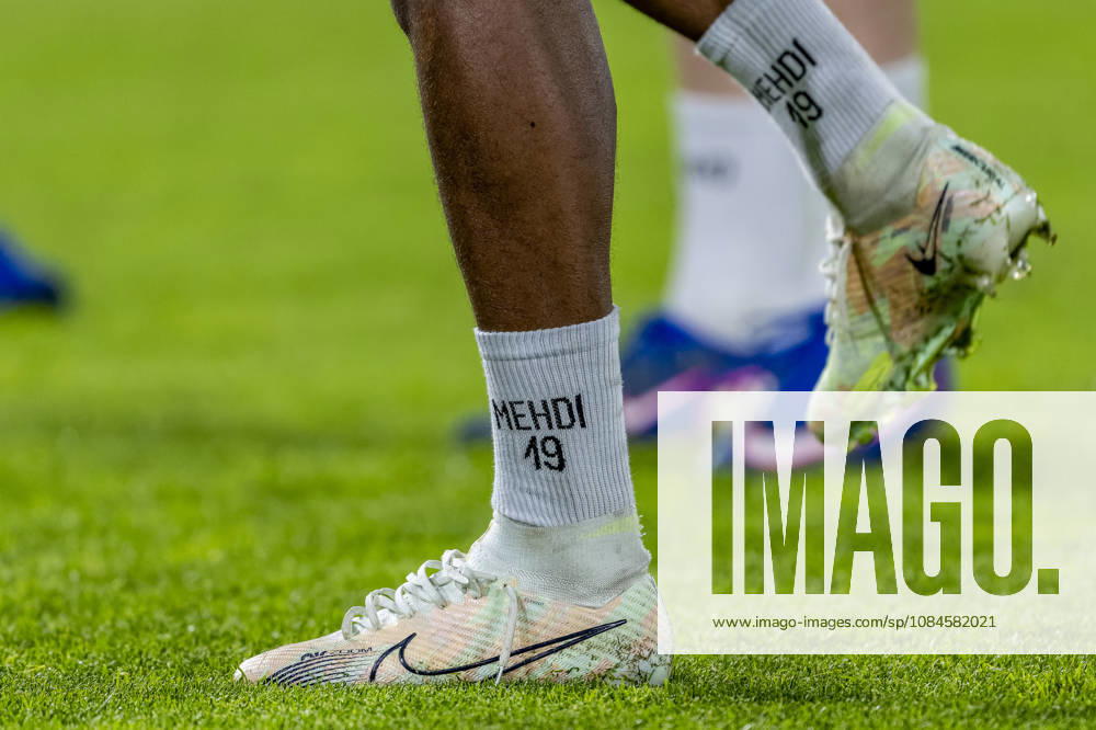 NIJMEGEN: A close-up of the socks worn by Levski Sofia midfielder Mehdi Moubarik during the UEFA Europa League match between NEC and Levski Sofia at Stadion De Goffert on October 15, 2026, in Nijmegen, the Netherlands. Photo by DeFodi Images