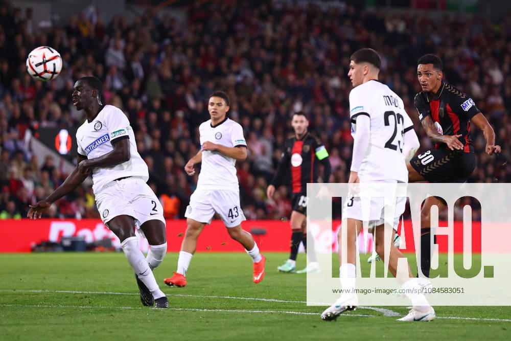 Bournemouth, England, 15th October 2026. Alvaro Rodriguez of AFC Bournemouth shoots at goal but fails to score during the AFC Bournemouth vs Sturm Graz UEFA Europa League match at the Vitality Stadium, Bournemouth. Picture credit should read: Paul Terry Sportimage . SPI_115_PT_Bournemouth_Sturm_Graz SPI-5072-0115