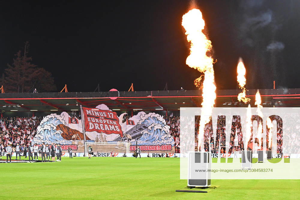 Bournemouth v Sturm Graz, Europa League A huge banner saying from Minus 17 to European Dream is lifted in front of the Bournemouth fans before kickoff during the Europa League match between Bournemouth and Sturm Graz at the Vitality Stadium, Bournemouth, UK on 15 October 2026. Bournemouth Vitality Stadium Dorset UK Editorial use only ,