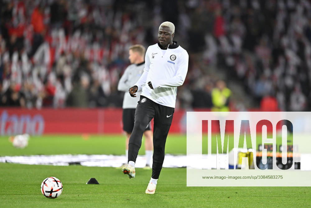 Bournemouth v Sturm Graz, Europa League Oumar Diakite (14) of Sturm Graz warming up ahead of the Europa League match between Bournemouth and Sturm Graz at the Vitality Stadium, Bournemouth, UK on 15 October 2026. Bournemouth Vitality Stadium Dorset UK Editorial use only ,