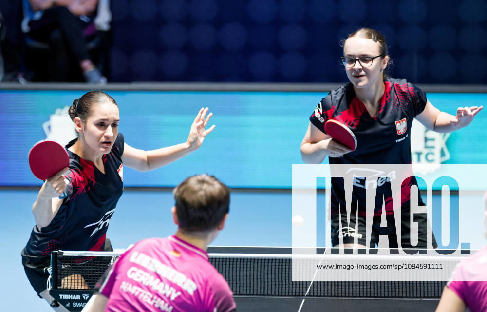 Zuzanna Wielgos and Anna Brzyska of Poland (photo ms6778) at the European Table Tennis Championships in Ljubljana, Slovenia LJUBLJANA, SLOVENIA, OCTOBER 16, 2026 Zuzanna Wielgos and Anna Brzyska of Poland (photo ms6778) reach the doubles final of the European Table Tennis Championships at the Stozice Arena in Ljubljana, Slovenia Ljubljana Stozice Arena Slovenia
