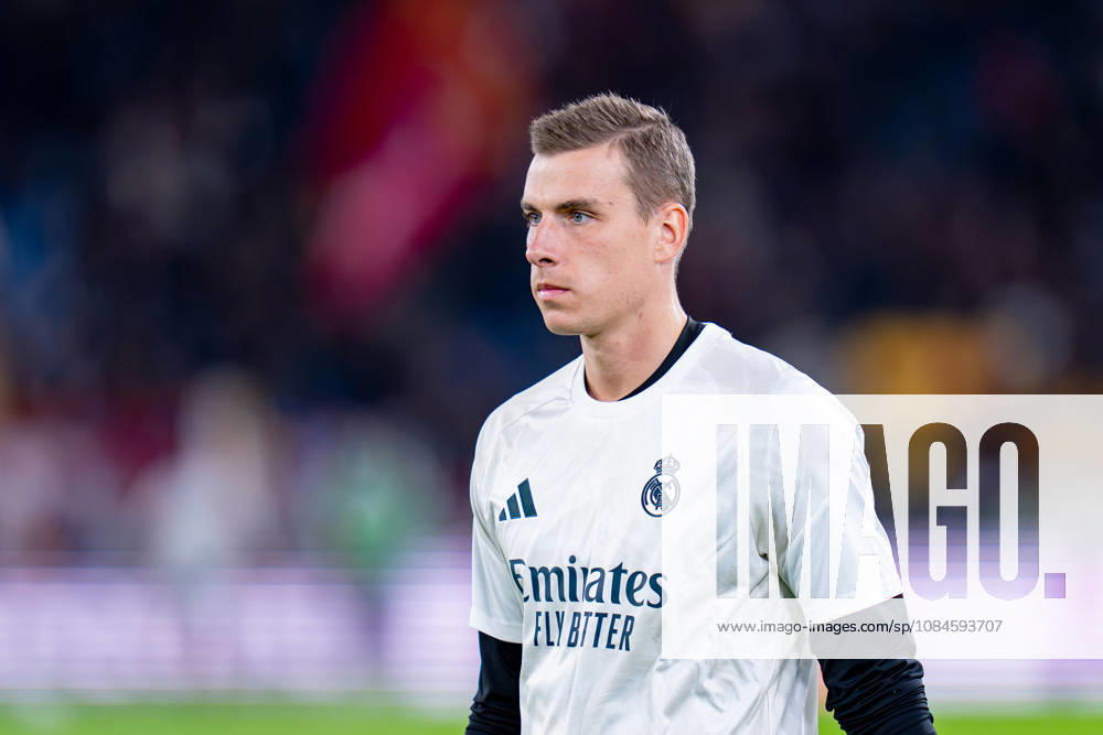 AS Roma v Real Madrid C.F. - UEFA Champions League 2026 27 League Phase MD2 Andriy Lunin of Real Madrid CF looks on during the AS Roma v Real Madrid C.F. - UEFA Champions League 2026 27 League Phase MD2 at Stadio Olimpico on October 14, 2026 in Rome, Italy Rome Stadio Olimpico Lazio Italy