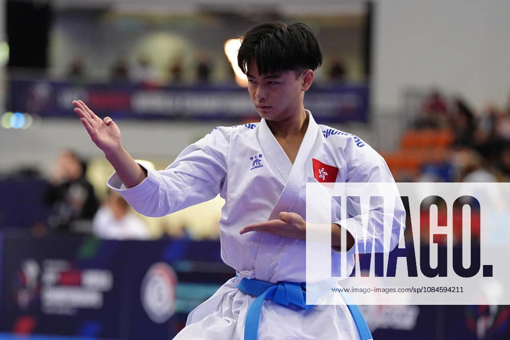 2026 World Cadet, Junior & U21, U 21 Karate Championships BIELSKO-BIALA, POLAND - OCTOBER 16: Kin Ho Marcus Wong of Hong Kong China performs during cadet male individual kata at the 2026 World Cadet, Junior & U21 Karate Championships at Hala Pod Debowcem on October 16, 2026 in Bielsko-Biala, Poland. Bielsko-Biala Hala Pod Debowcem Poland