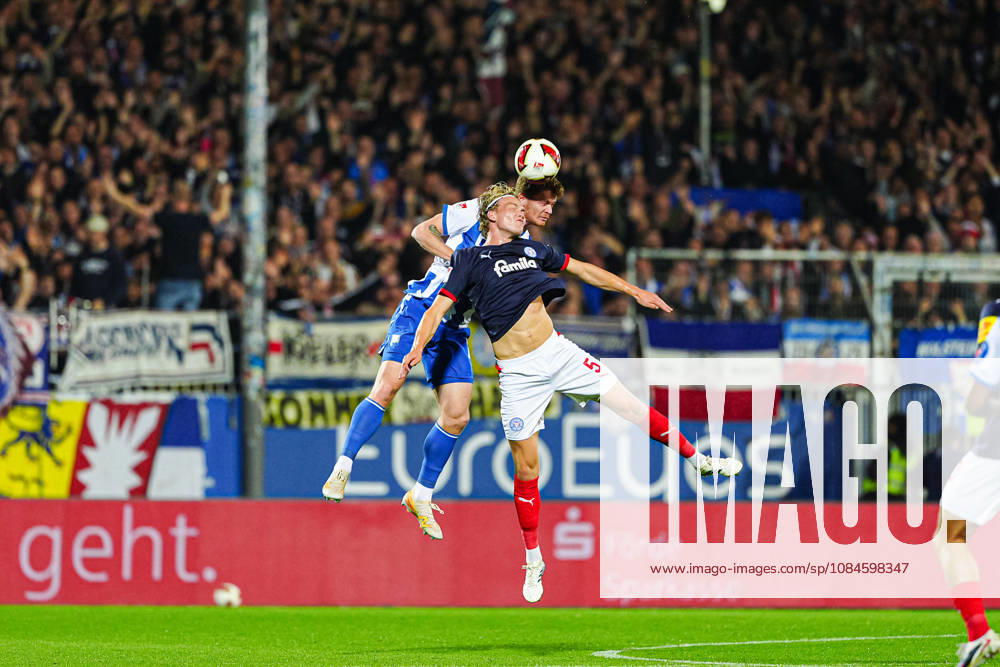 Noah Madsen, Holstein Kiel, 05; Sebastian Grönning, Hertha BSC, 17 GER; Holstein Kiel vs. Hertha BSC, Soccer, 2. Bundesliga, Matchday 08, 2026–2027 Season, October 16, 2026 DFL regulations prohibit any use of photographs as image sequences and or quasi-video GER, Holstein Kiel vs. Hertha BSC, soccer, 2. Bundesliga, Matchday 8, 2026–2027 season, October 16, 2026, Kiel