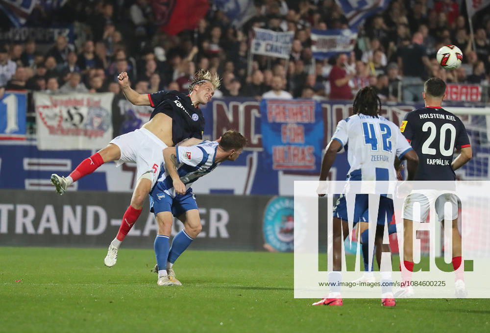 Header by Noah Madsen, Holstein Kiel Soccer, Men s, 2026–2027 Season, 2. Bundesliga, Holstein Stadium, Holstein Kiel vs. Hertha BSC Berlin DFL REGULATIONS PROHIBIT ANY USE OF PHOTOGRAPHS AS IMAGE SEQUENCES AND OR QUASI-VIDEO