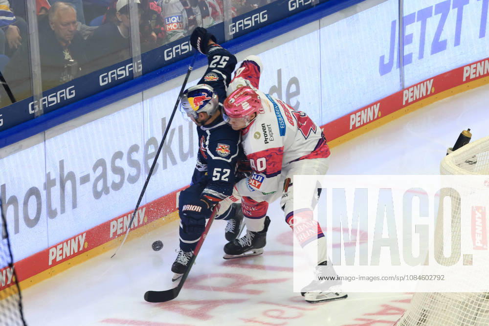 DEU, GER, Ice Hockey, Matchday 9, 2026–27 Season, Berlin, Eisbären Berlin vs. RB Munich, Korbinian Geibel, Eisbären Berlin 40, Patrick Hager, Red Bull Munich 52, nordphoto GmbH, Engler Berlin, Uber Arena Berlin, Germany