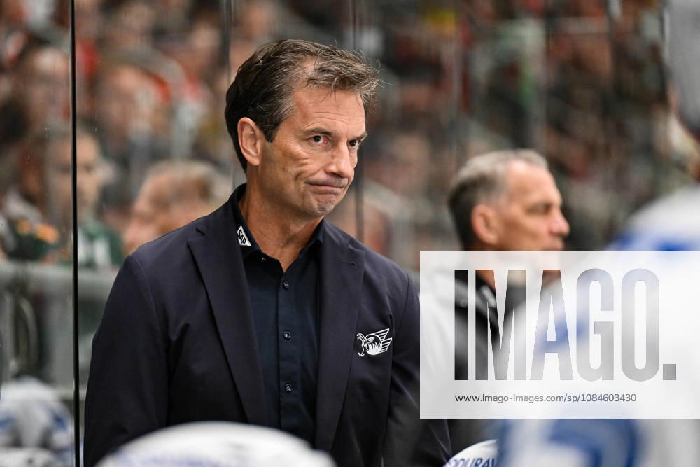 Penny DEL Augsburger Panther vs. Adler Mannheim, October 16, 2026, AUGSBURG, GERMANY, October 16. Pictured: Dallas EAKINS, head coach of Adler Mannheim. Isolated photo taken during the Penny DEL match between the Augsburger Panther and Adler Mannheim on Matchday 9 at Curt Frenzel Stadium.