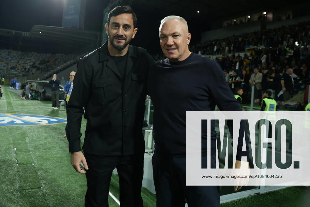 Serie a football match Frosinone Calcio vs Sassuolo Sassuolo s Italian coach Alberto Aquilani and Frosinone s Italian Massimiliano Alvini during the Serie A football match between Frosinone Calcio vs Sassuolo at the Benito Stirpe stadium in Frosinone, Italy on October 16, 2026. ABP11078