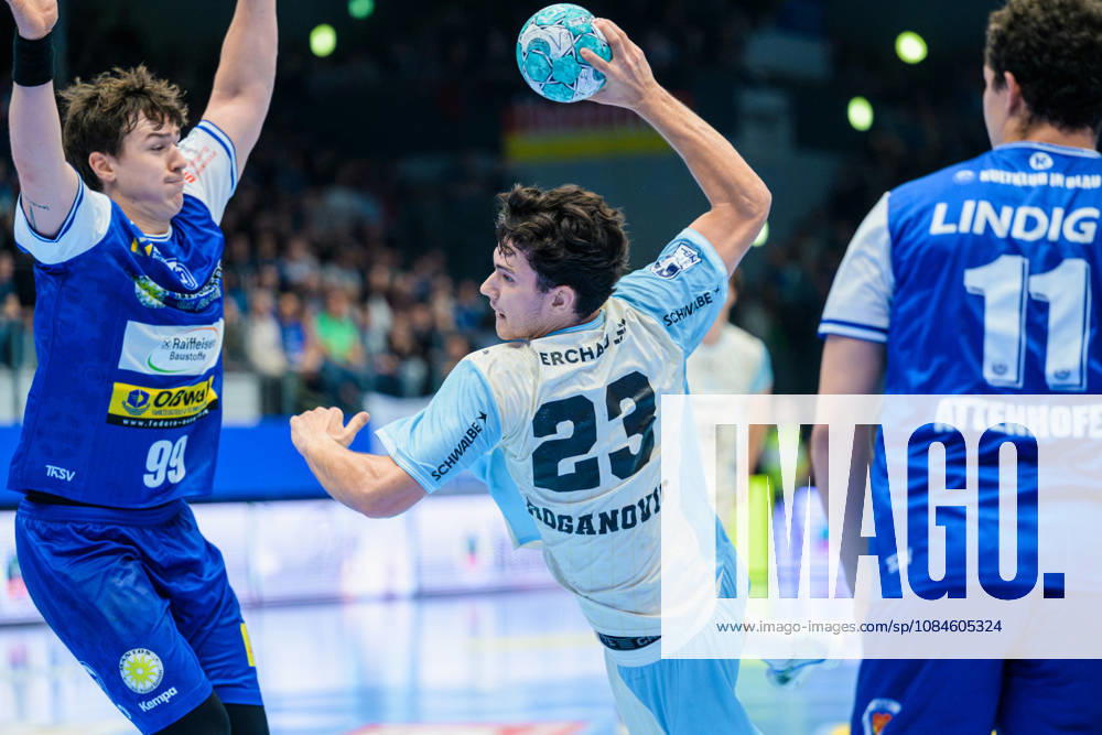 Nikola Roganovic, VfL Gummersbach, 23; Tillman Leu, ThSV Eisenach, 99; Gian Attenhofer, ThSV Eisenach, 11 GER; ThSV Eisenach vs. VfL Gummersbach, 1st Opel Handball Bundesliga, Handball, Matchday 9, 2026–2027 season, 8:00 p.m., October 16, 2026, GER, ThSV Eisenach vs. VfL Gummersbach, 1st Opel Handball Bundesliga, Handball, Matchday 9, 2026–2027 season, 8:00 p.m., October 16, 2026, Eisenach