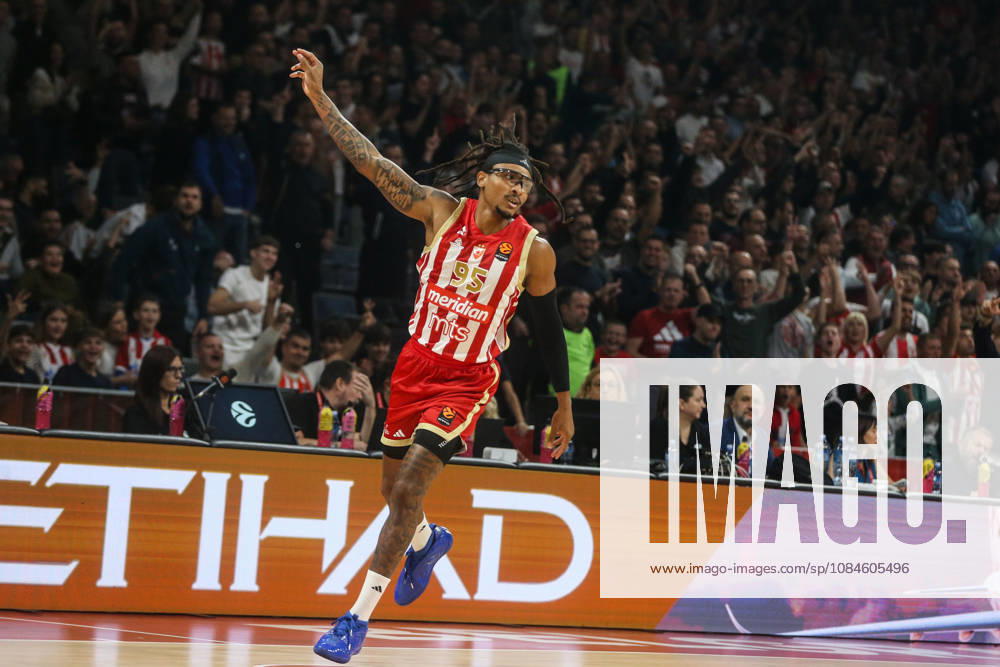 Crvena Zvezda v Paris - EuroLeague BELGRADE, SERBIA - OCTOBER 16: Chima Moneke (95) of Crvena Zvezda in action during the Basketball EuroLeague Round 6 match between Crvena Zvezda and Paris at Belgrade Arena in Belgrade, Serbia on October 16, 2026. Filip Stevanovic Anadolu Belgrade Serbia. Editorial use only. Please get in touch for any other usage.