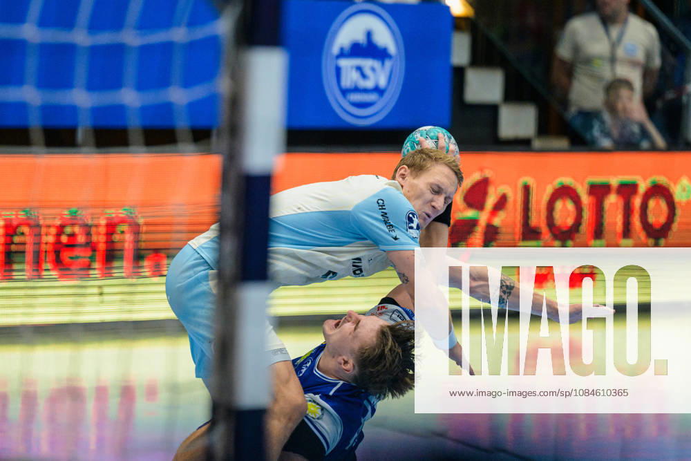 Tilen Kodrin (VfL Gummersbach), 05 vs. Felix Aellen (ThSV Eisenach), 22 GER, ThSV Eisenach vs. VfL Gummersbach, 1 Opel Handball Bundesliga, Handball, Matchday 9, 2026–2027 Season, 8:00 p.m., October 16, 2026 GER, ThSV Eisenach vs. VfL Gummersbach, 1st Opel Handball Bundesliga, Handball, Matchday 9, 2026–2027 season, 8:00 p.m., October 16, 2026, Eisenach