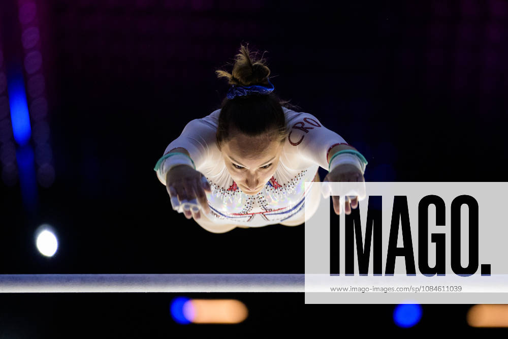 Sofia Mester of Croatia at a women’s podium training session during Day 1 of the 2026 Artistic Gymnastics World Championships on October 16, 2026 in Rotterdam. Photo by Joel Marklund, BILDBYRÅN. Code: JM JM0858 bbeng artistic gymnastics gymnastics world championships women’s
