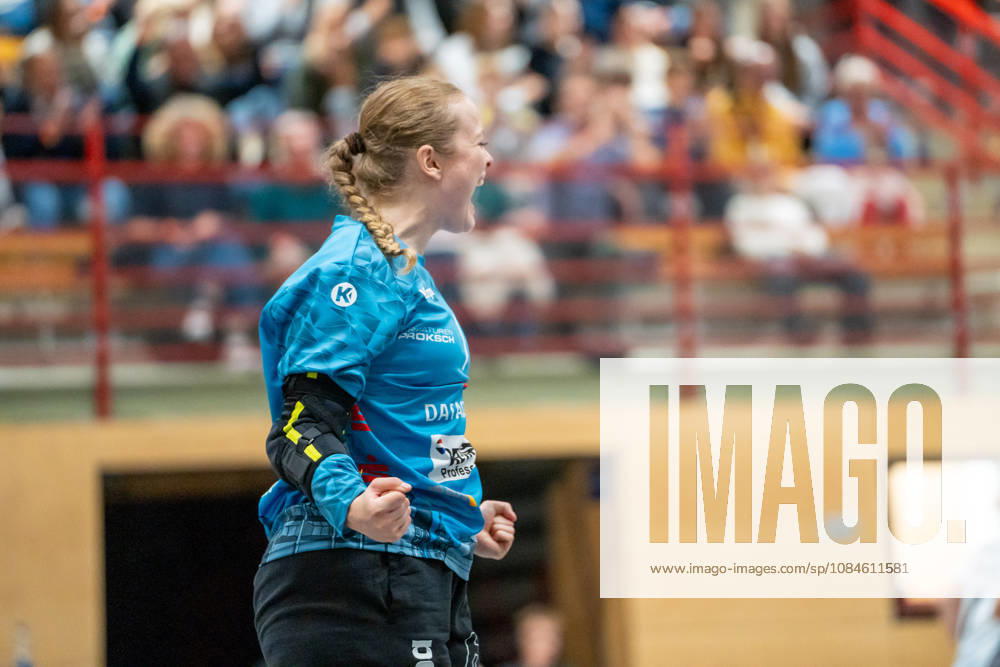 Handball I Women I 2026–2027 Season I 2nd Bundesliga I Matchday 6 I VfL Waiblingen vs. Bergischer HC I October 16, 2026 Sarah Norregaard Thomsen 1, VfL Waiblingen Tigers celebrate at the Bittenfeld Community Hall, Baden-Württemberg, Germany